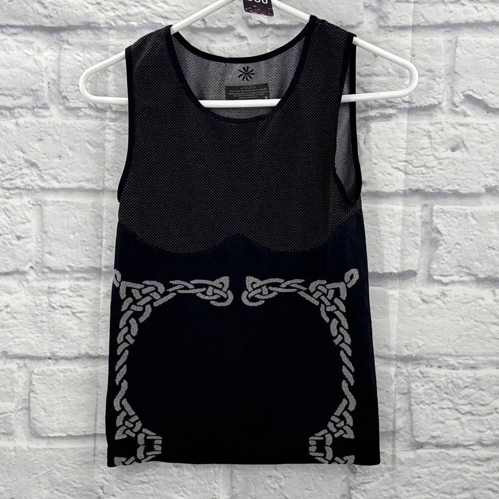 Athleta Printed Tank Black White Medium